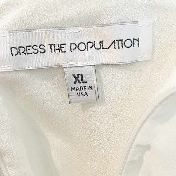 Dress The Population A-Line Criss Cross Back White Maxi Dress Women Size XL NWT - Picture 5 of 10